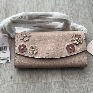 Kate Spade warm beige wallet on a chain NWT